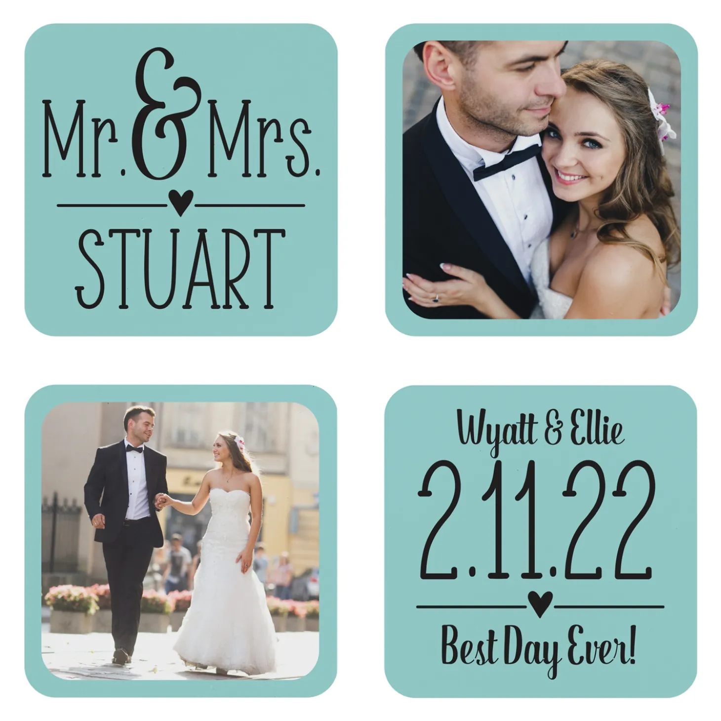Our Special Day Wedding Photo Coasters