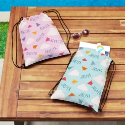 Paper Planes Drawstring Bag