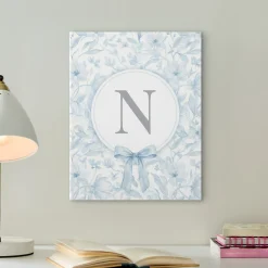 Pastel Floral Bows Monogram Canvas