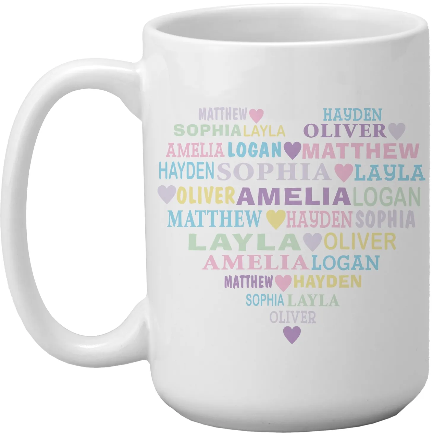 Pastel Heart Full of Love Mug