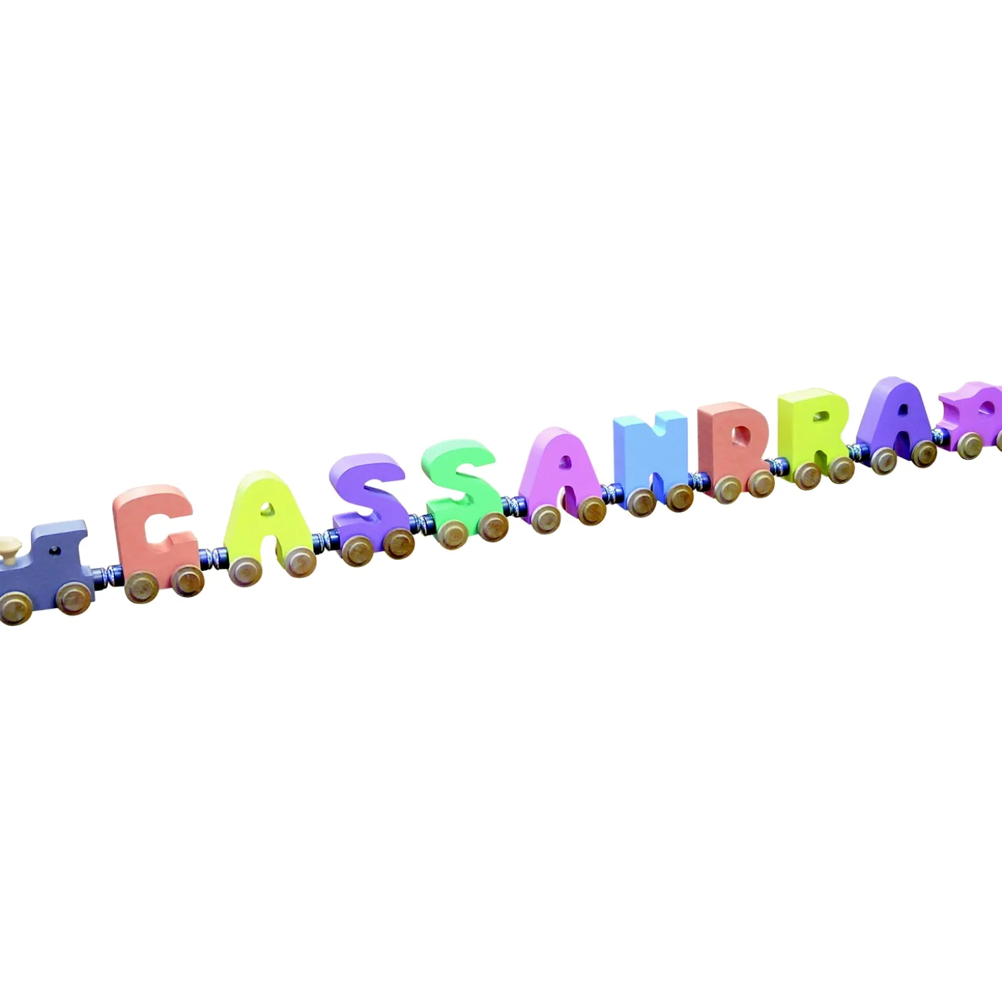 Pastel Wooden Name Train