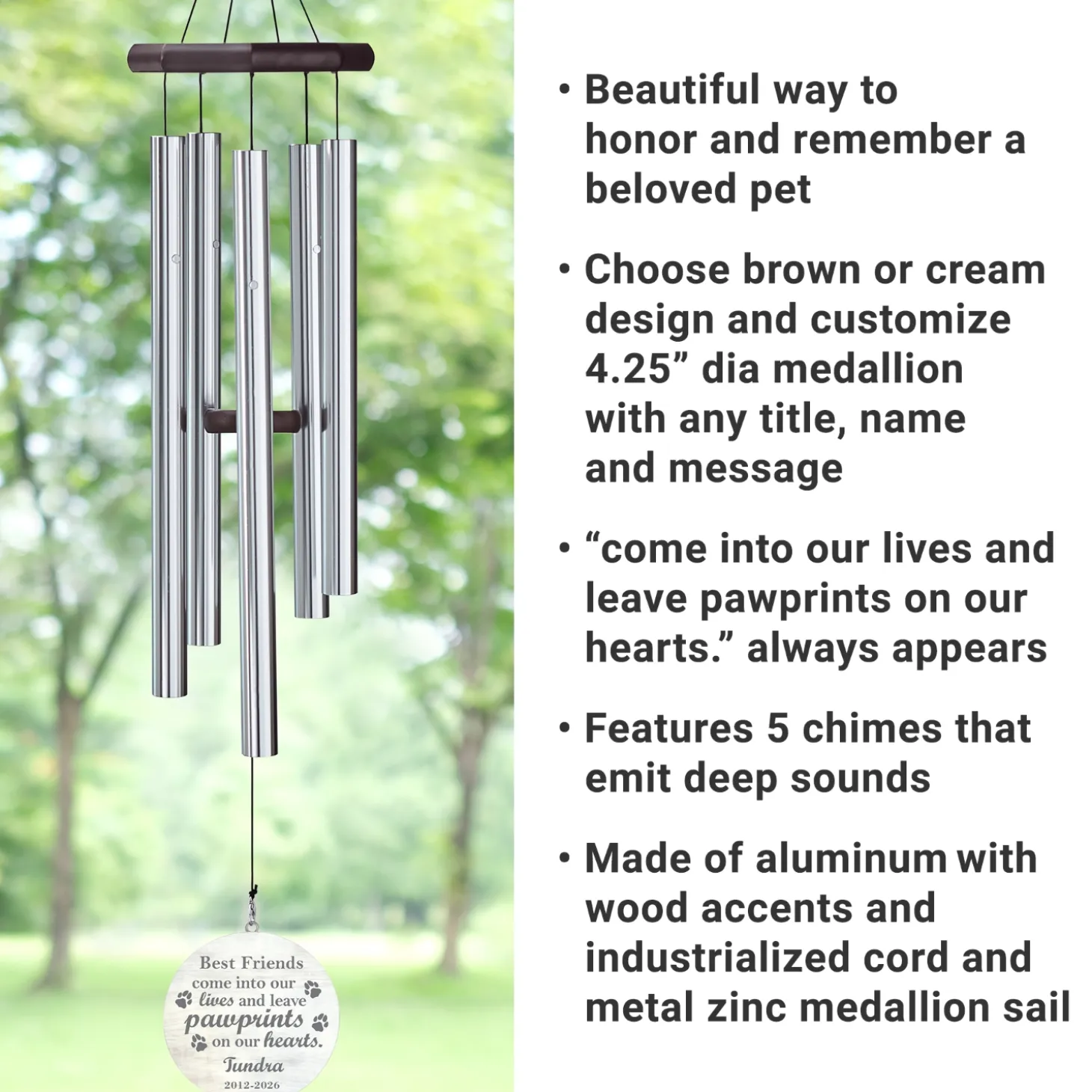 Pawprints in Heaven 30 inch Wind Chime