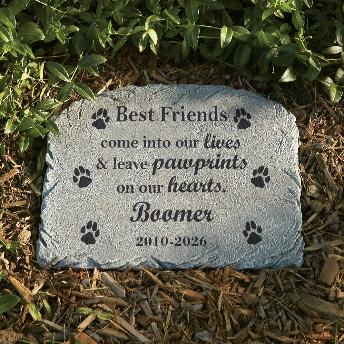 Pawprints In Heaven Memorial Garden Stone
