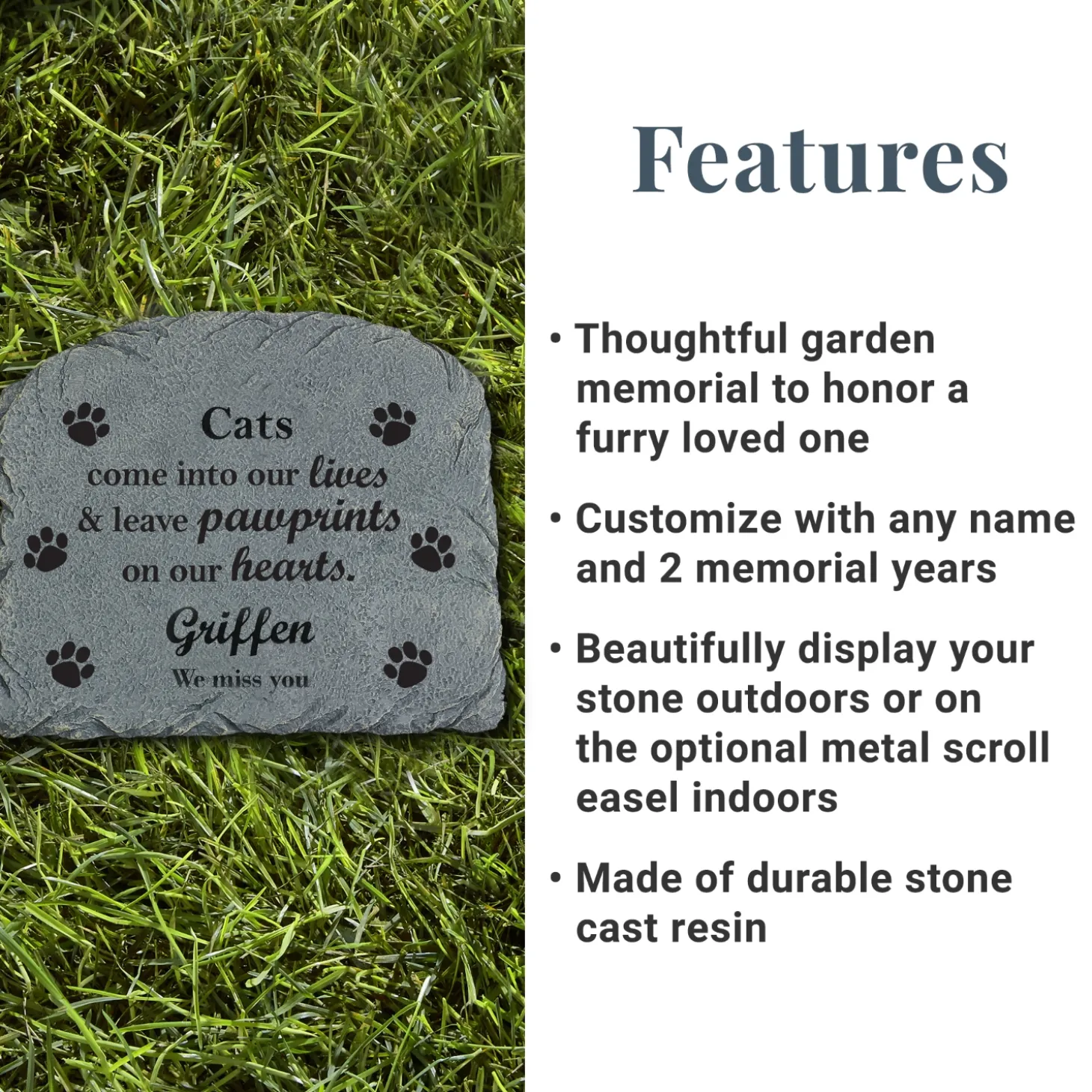 Pawprints In Heaven Memorial Garden Stone