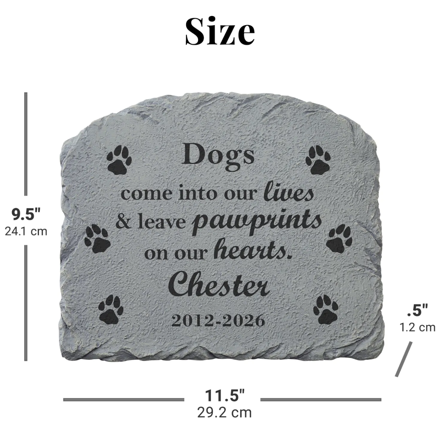 Pawprints In Heaven Memorial Garden Stone