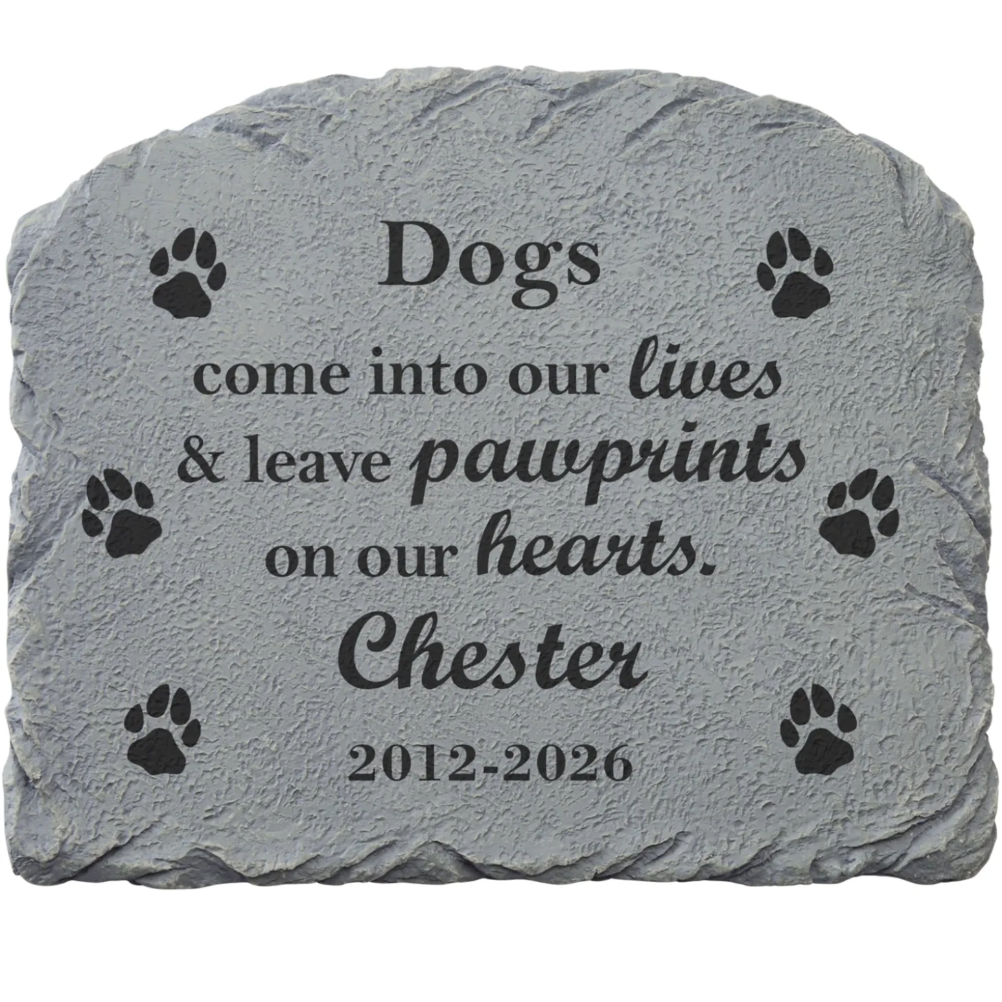 Pawprints In Heaven Memorial Garden Stone