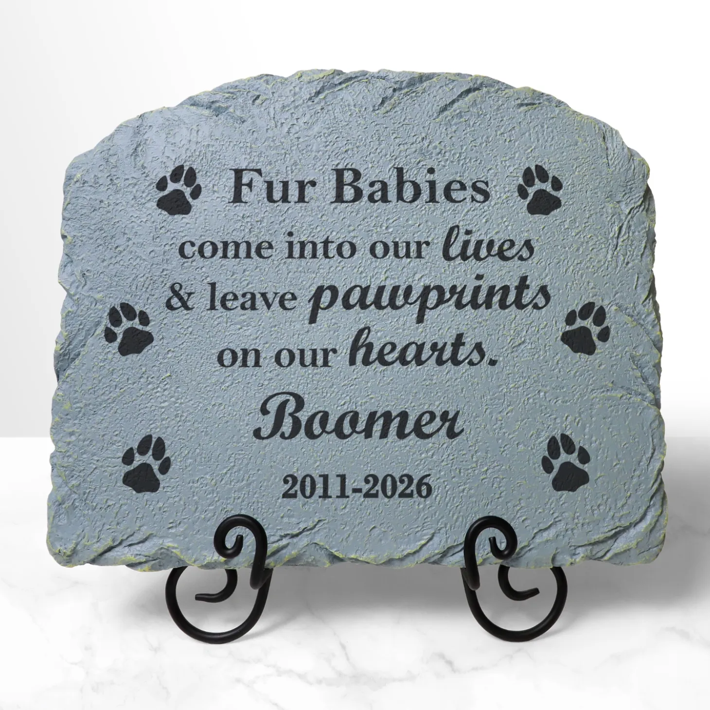 Pawprints In Heaven Memorial Garden Stone