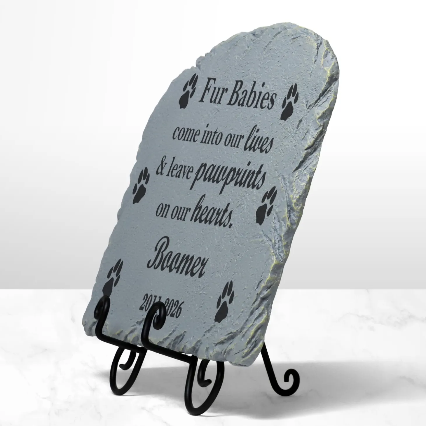 Pawprints In Heaven Memorial Garden Stone