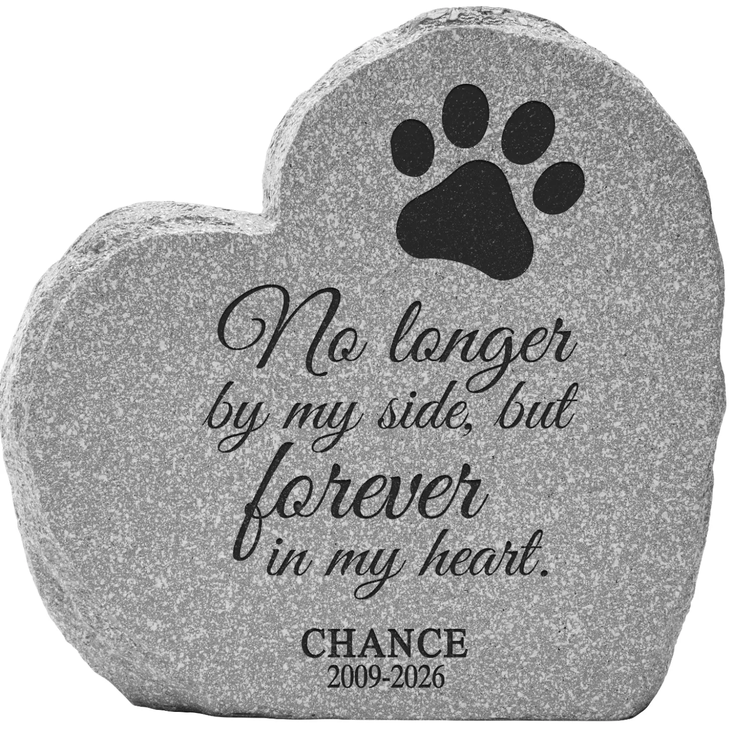 Pawprints On My Heart Standing Garden Stone