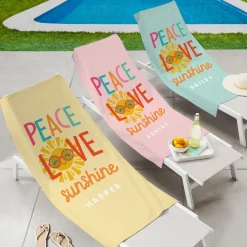 Peace Love Sunshine Beach Towel