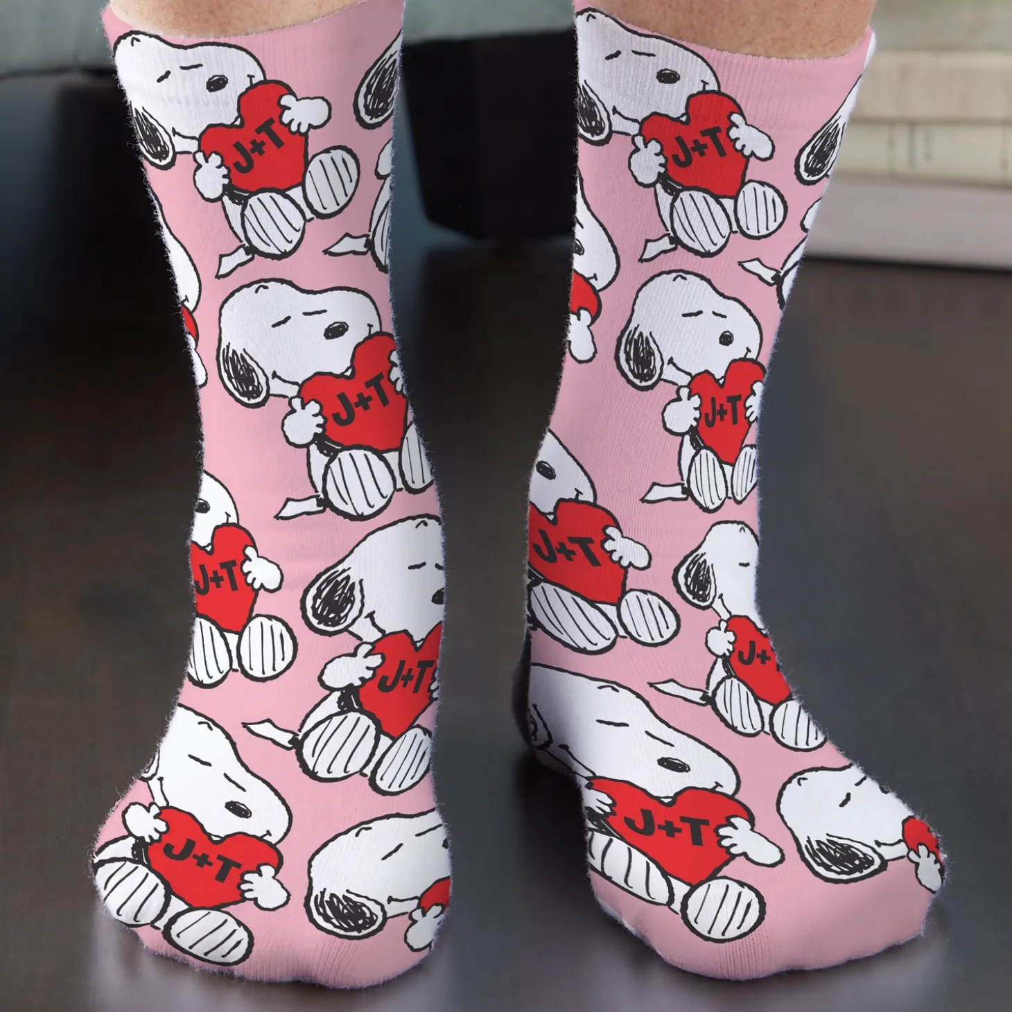 PEANUTS® Heart Initial Valentine Socks