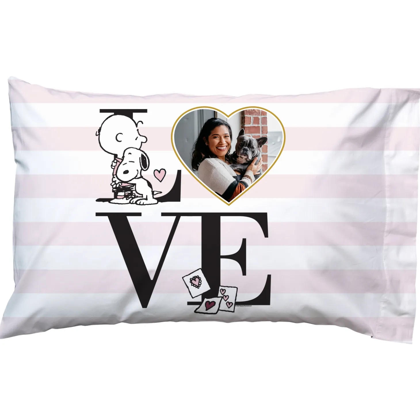 PEANUTS® Love Stripe Photo Pillowcase