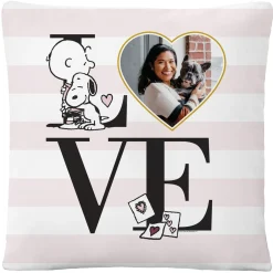 PEANUTS® Love Stripe Photo Throw Pillow