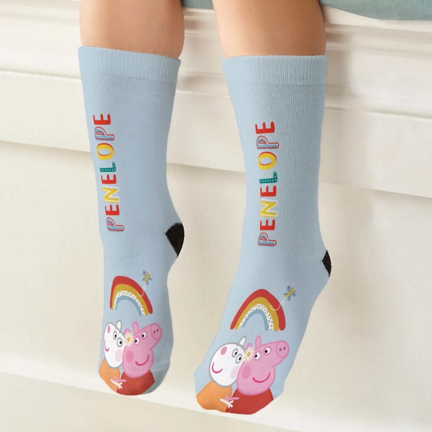 Peppa Pig Blue Rainbow Socks