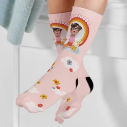 Peppa Pig Pink Rainbow Photo Socks