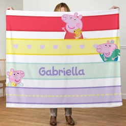 Peppa Pig Playful Stripes Plush Blanket