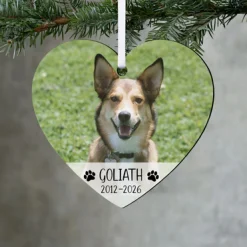 Pet Memorial Photo Heart Ornament