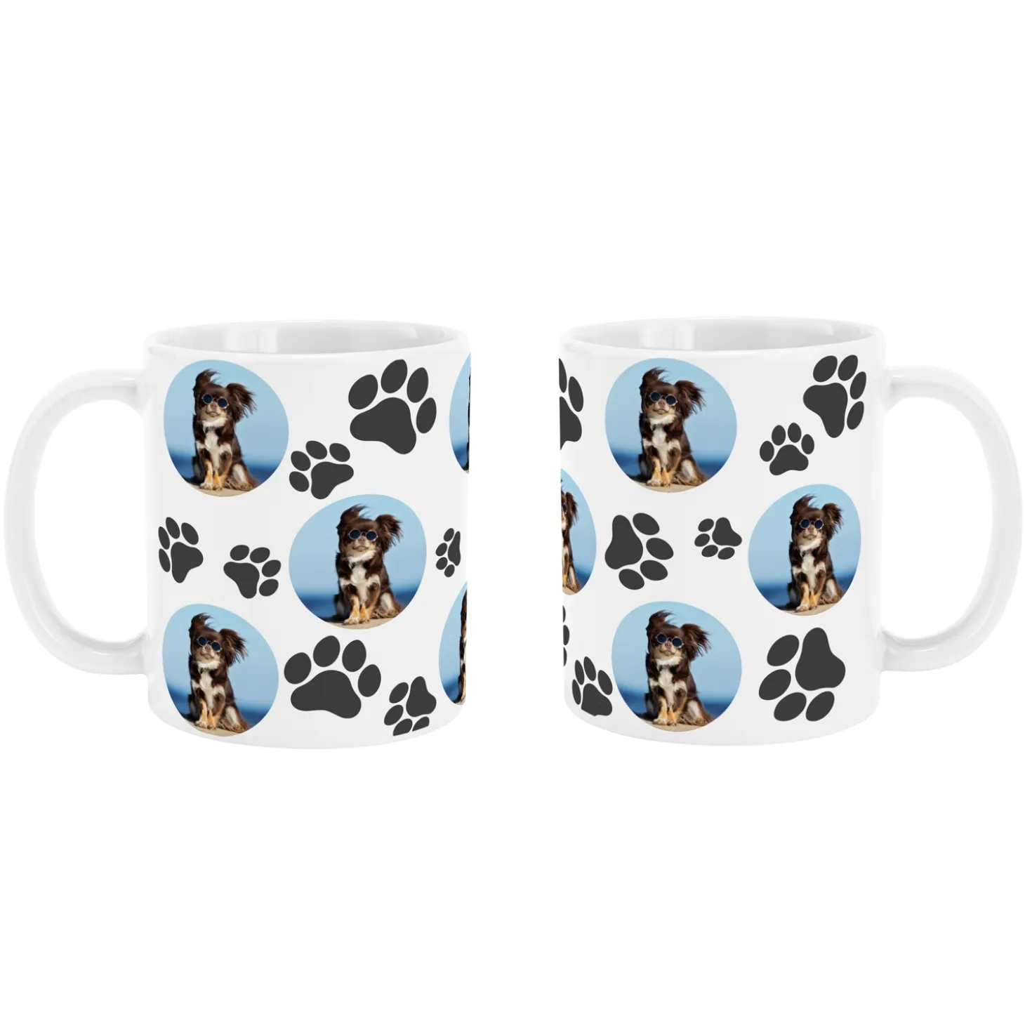 Pet Paw Print Photo Mug