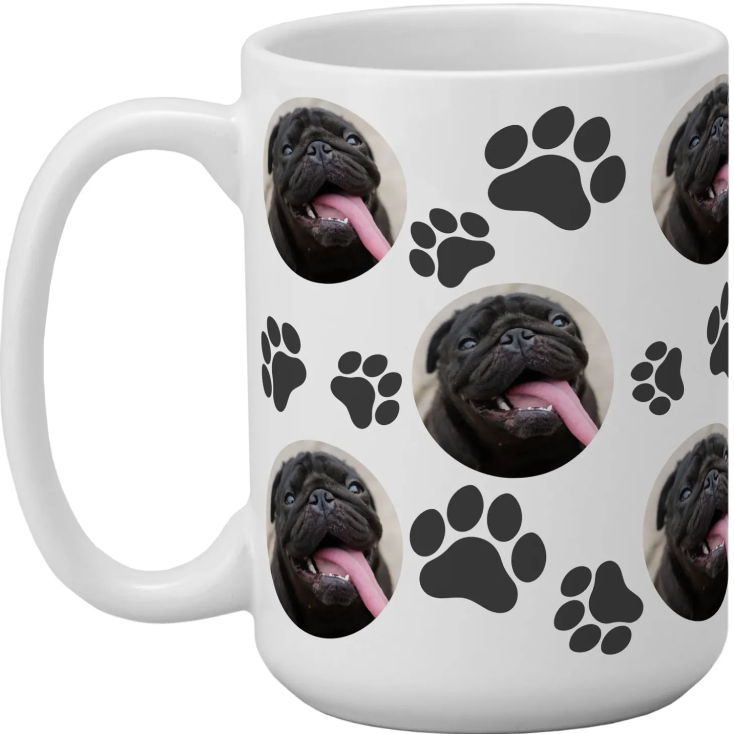 Pet Paw Print Photo Mug