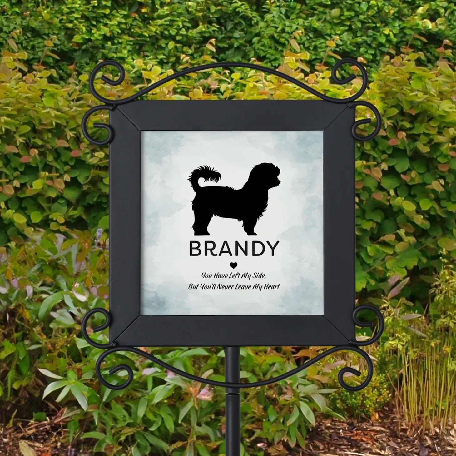 Pet Silhouette Memorial Garden Stake