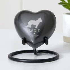 Pet Silhouette Memorial Heart Keepsake Urn