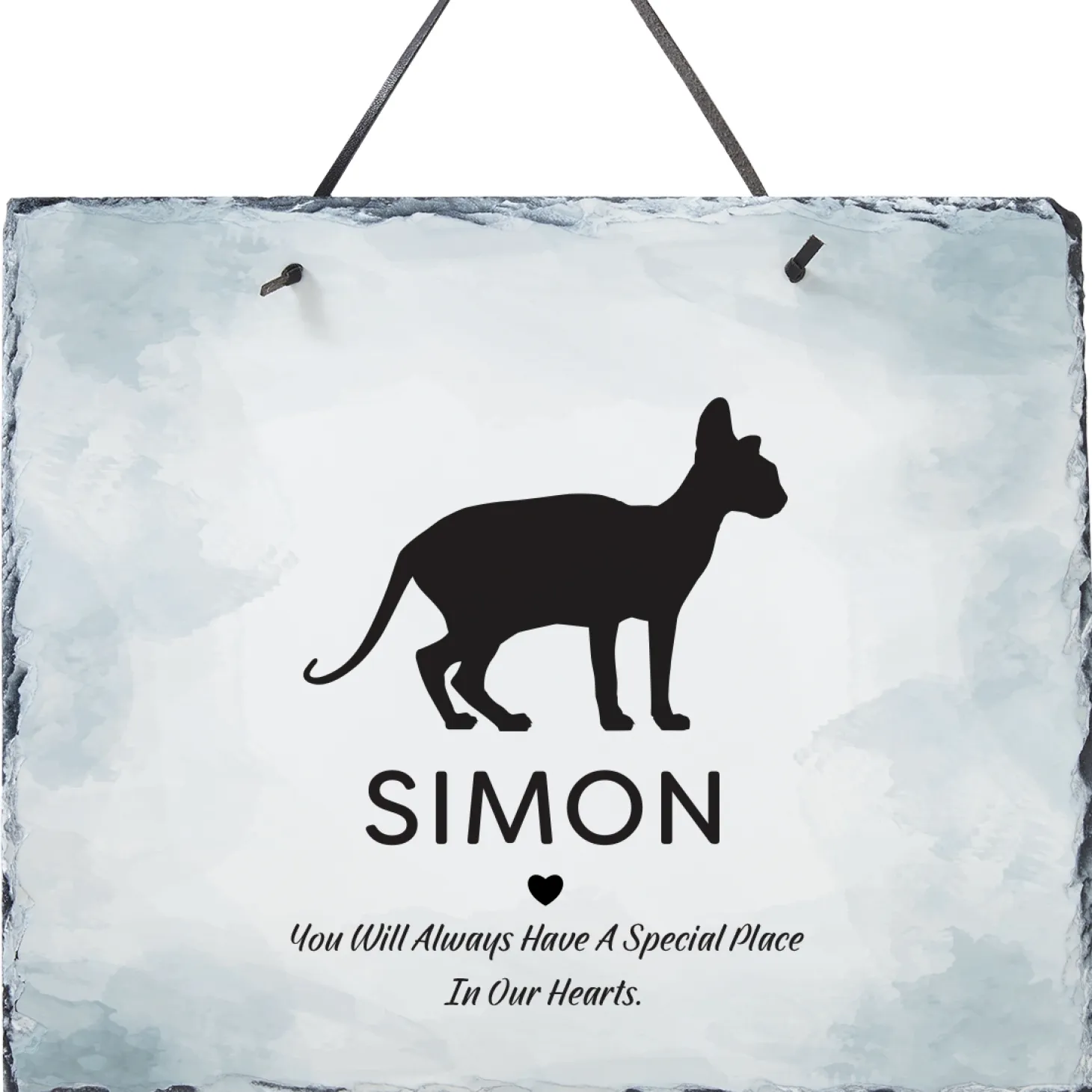 Pet Silhouette Memorial Plaque Slate Sign