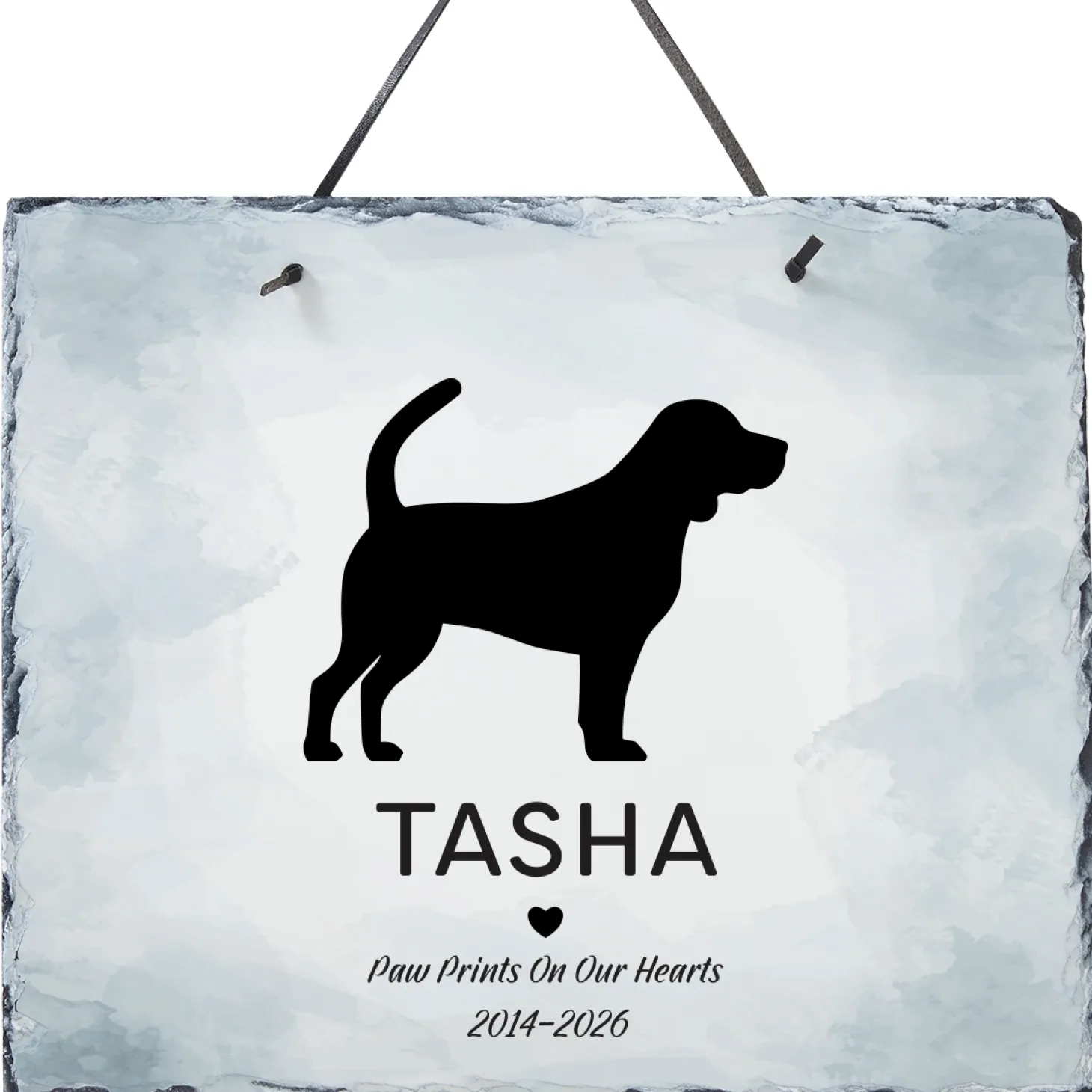 Pet Silhouette Memorial Plaque Slate Sign