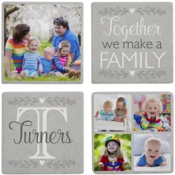 Photo Memory Collage Marble Coasters