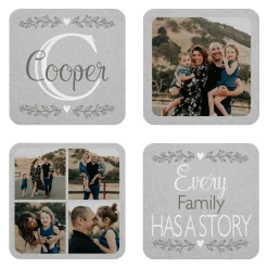 Photo Memory Collage Wood Coasters