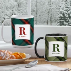 Pick Your Plaid Initial Mug