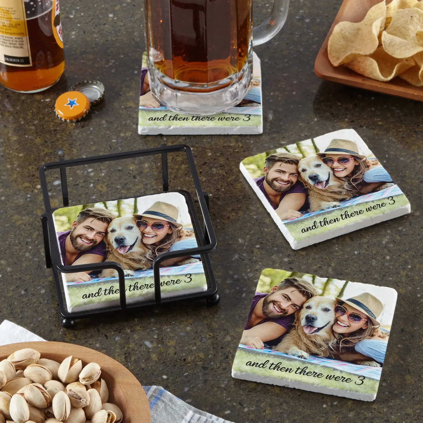 Picture-Perfect Photo Marble Coaster Set