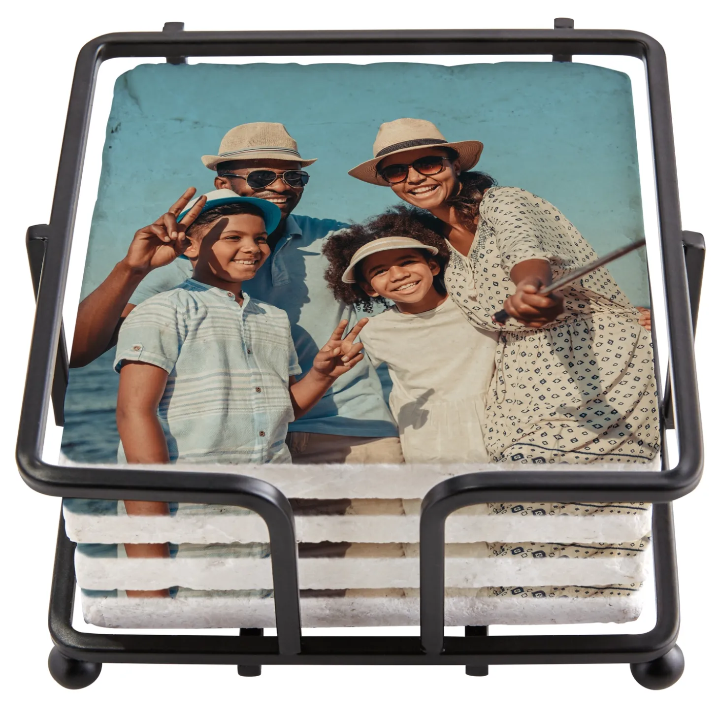 Picture-Perfect Photo Marble Coaster Set