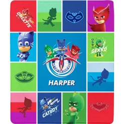 PJ Masks Character Panel Plush Blanket