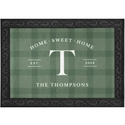 Plaid Home Sweet Home Doormat