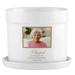 Planted in Memory Of.. Memorial Photo Planter with Tray