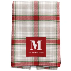Pleasantly Plaid Initial Kitchen Towel