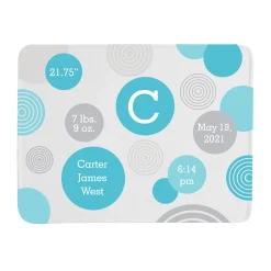Polka Dot Birth Info Blanket