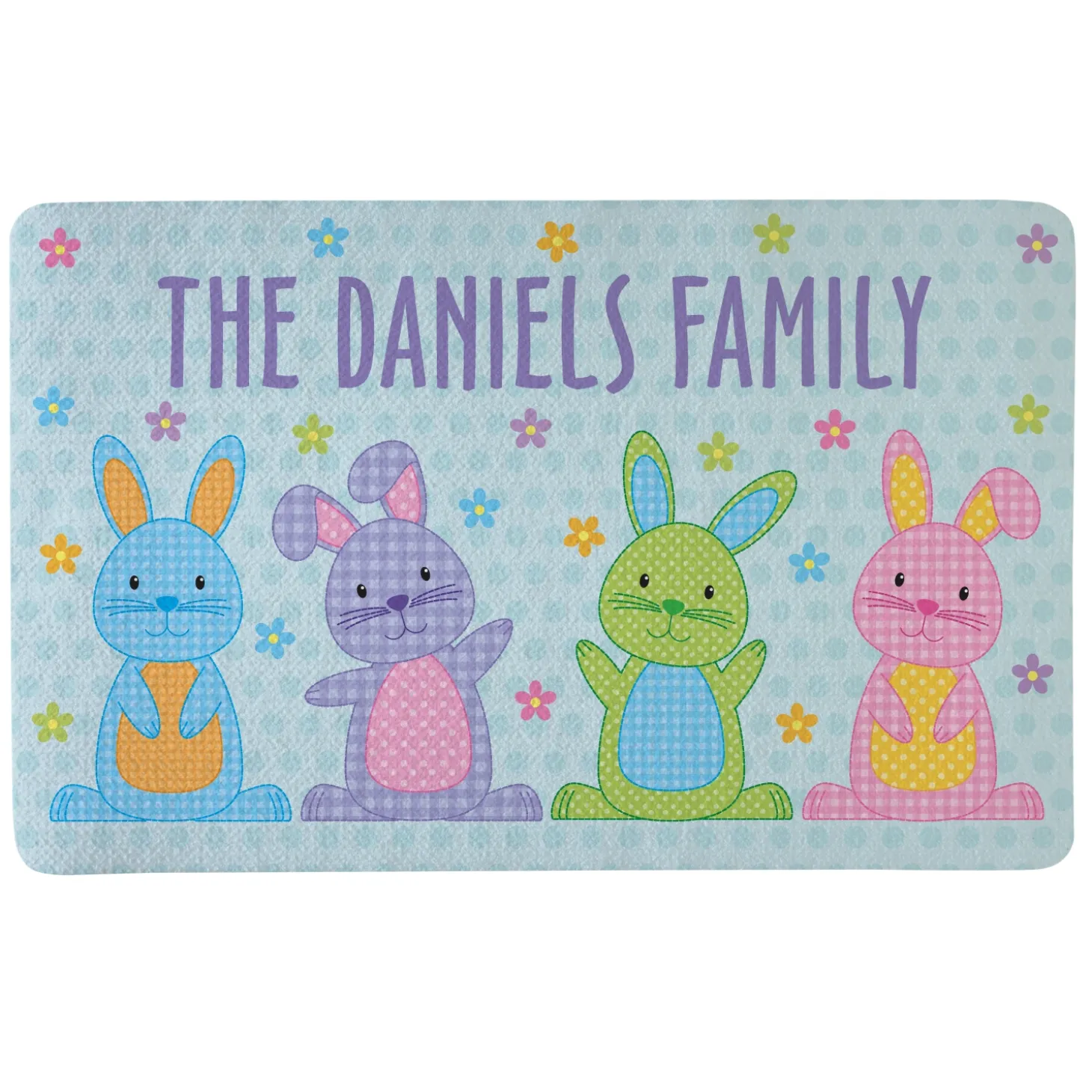 Polka Dot Bunnies Doormat