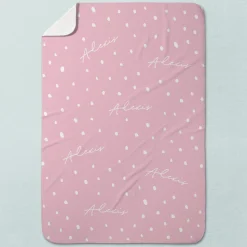 Polka Dot Name Baby Swaddle Blanket