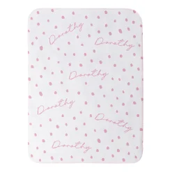 Polka Dot Name Sherpa Baby Blanket