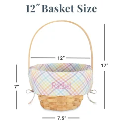 Premium Embroidered 12” Easter Basket