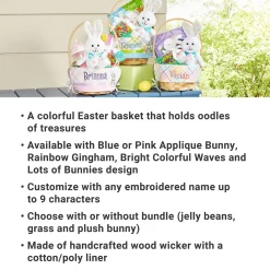 Premium Embroidered 10” Easter Basket