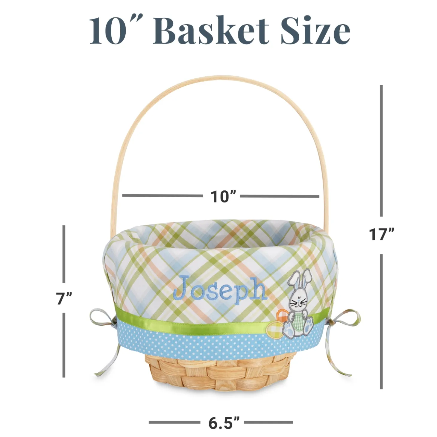 Premium Embroidered 10” Easter Basket
