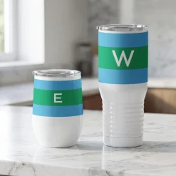 Preppy Stripe Initial Insulated Tumblers
