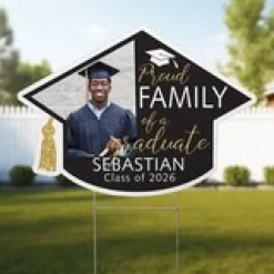 Proud Family Graduation Cap Yard Sign
