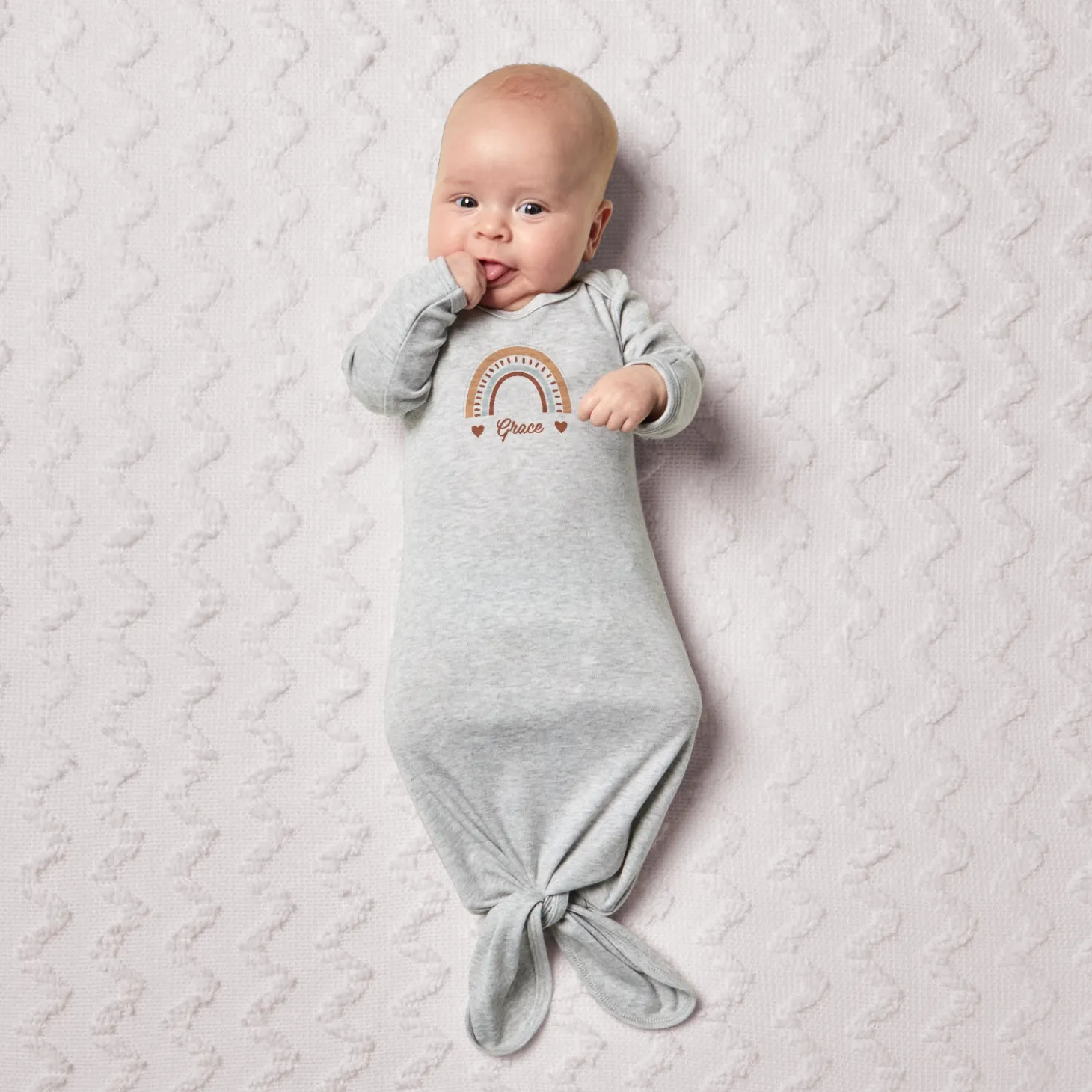 Rainbow Name Baby Knotted Gown