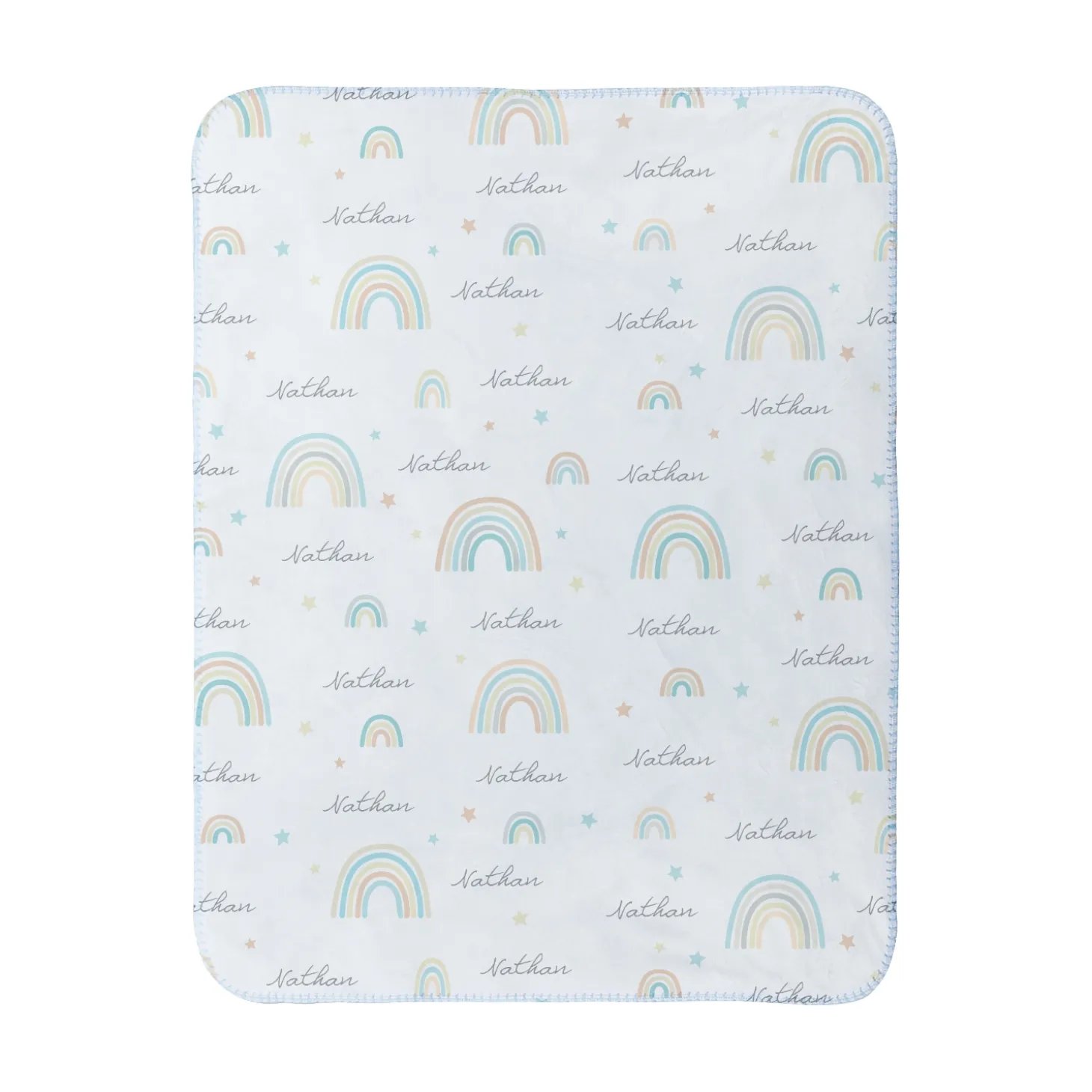 Rainbow Name Sherpa Baby Blanket