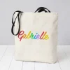 Rainbow Script Tote Bag