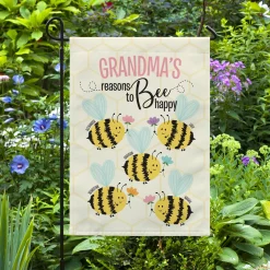 Reasons to Bee Happy Garden Flag