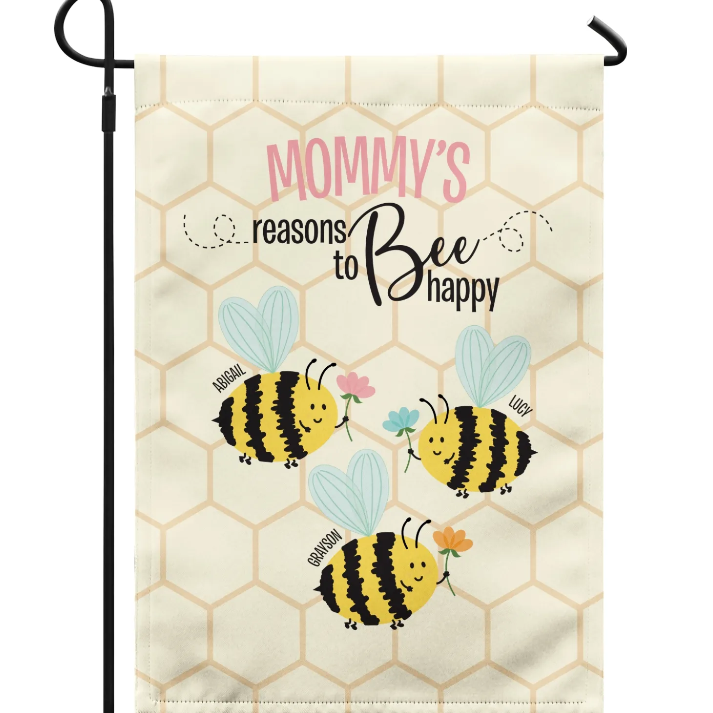 Reasons to Bee Happy Garden Flag